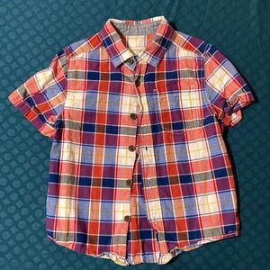 🌺 3/$12 Cat & Jack, short sleeved button up collared shirt, size XS, 4/5